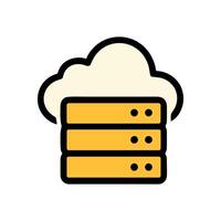 Cloud database hosting for data. Icon Symbol Illustration vector