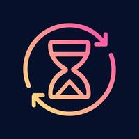 Repeating sand hourglass in a loop. Icon symbol illustration vector