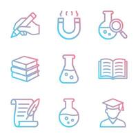 Gradient learning icons arranged neatly. Icon symbol illustration vector
