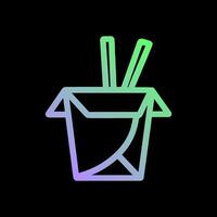 Takeout container and chopsticks image. Icon Symbol Illustration vector