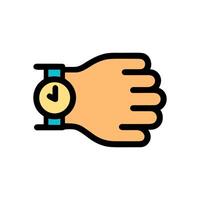 Time on hands wrist in illustration. Icon symbol illustration vector