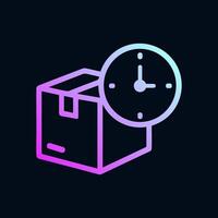 Delivery time package with clock icon. Icon symbol illustration vector