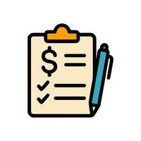 Expense Tracker with Pen Icon. Icon symbol illustration vector
