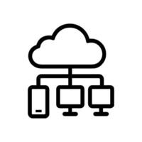 Cloudconnected device network illustration. Icon symbol illustration vector
