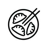 Dim sum delights with chopsticks present. Icon Symbol Illustration vector