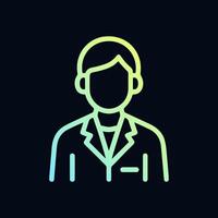 Scientist outlined in a vivid design. Icon symbol illustration vector