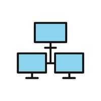 Networked screens form a digital hub. Icon Symbol Illustration vector