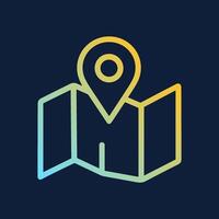 Folded map with location marker. Icon Symbol Illustration vector