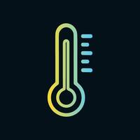 Gradient thermometer with temperature indicators. Icon symbol illustration vector
