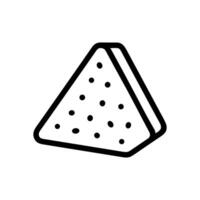 Triangular cake dotted with chocolate chips. Icon Symbol Illustration vector