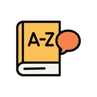Talking alphabet book for learning. Icon symbol illustration vector