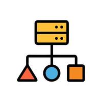Connected network data flow structure. Icon Symbol Illustration vector