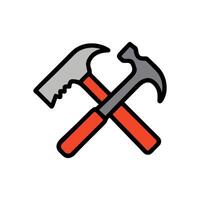 Crossed hammers claw and demo. Icon Symbol Illustration vector