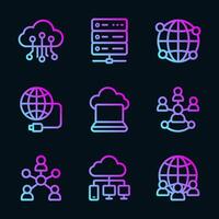 Cybernetic cloud and network illustrations. Icon symbol illustration vector