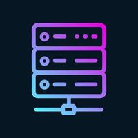 Gradient data server towers glow. Icon symbol illustration vector