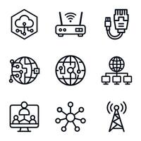 Network Icons Connecting the Digital World. Icon symbol illustration vector