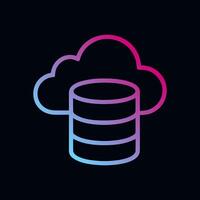 Gradient database sits within a cloud. Icon Symbol Illustration vector