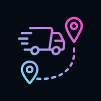 Express delivery between two locations. Icon symbol illustration vector