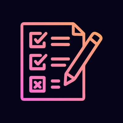Vibrant ToDo List Pencil. Icon symbol illustration