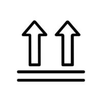 Two arrows pointing up above lines. Icon symbol illustration vector