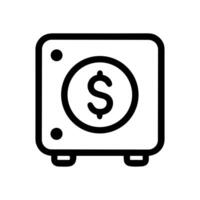 Secure vault holds dollar symbol. Icon symbol illustration vector