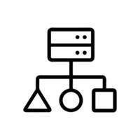 Data network topology with diverse connections. Icon Symbol Illustration vector