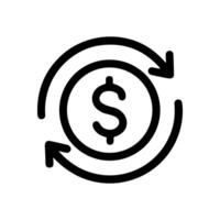 Dollar cycle continuous financial transaction flow. Icon symbol illustration vector