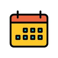 Bold calendar icon with marked days. Icon symbol illustration vector