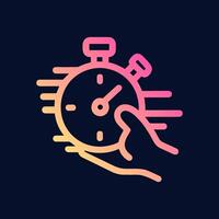 Swift stopwatch in hand fleeting moment. Icon symbol illustration vector