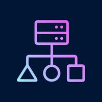 Gradient network diagram with server and shapes. Icon Symbol Illustration vector