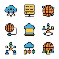 Network connections Global cloud computing icons. Icon symbol illustration vector