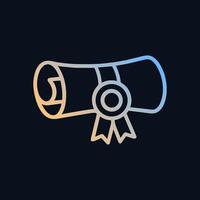 Diploma scroll tied with ribbon symbol. Icon symbol illustration vector