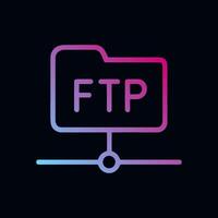 Gradient icon shows networked FTP folder. Icon Symbol Illustration vector
