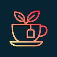 Gradient teacup and leaves symbol. Icon Symbol Illustration vector