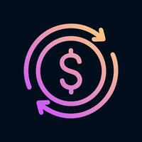 Moneys continuous journey a gradient flow. Icon symbol illustration vector