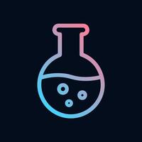 Gradient science beaker with bubbling liquid Icon symbol illustration vector