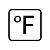 Fahrenheit symbol encased in square. Icon symbol illustration vector