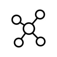 Molecular structure with interlinked connections. Icon symbol illustration vector