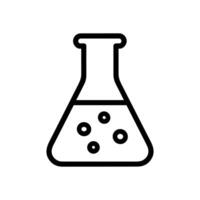 Bubbling concoction in Erlenmeyer flask. Icon symbol illustration vector