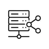 Networked Server Icon Data Connectivity Visualized. Icon Symbol Illustration vector