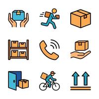 Delivery service icons quick and efficient. Icon symbol illustration vector