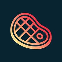 Grilled steak illustration with appetizing pattern. Icon Symbol Illustration vector