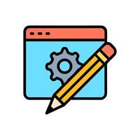 Software settings and modification design. Icon symbol illustration vector