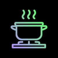 Gradient hotpot simmering on stovetop. Icon Symbol Illustration vector