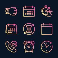Gradient Timeline Dates Time and Support. Icon symbol illustration vector