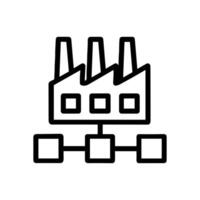 Factory interconnected network infrastructure diagram icon. Icon symbol illustration vector
