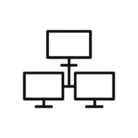 Connected screens in a diagram structure. Icon Symbol Illustration vector