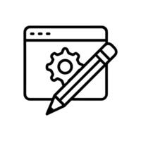 Customizing settings on a web page. Icon symbol illustration vector
