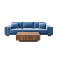 Stylish Modern Sectional Sofa and Coffee Table Set in a Studio Setting png