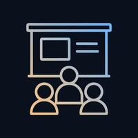 Presentation Outline with Attending Participants. Icon symbol illustration vector